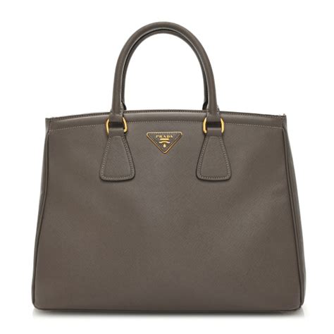 PRADA Saffiano Lux Medium Parabole Tote Visone